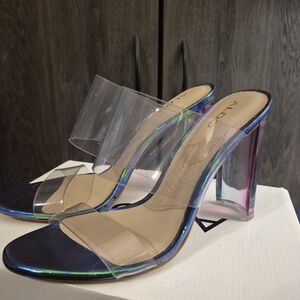 Aldo Iridescent Clear Heels